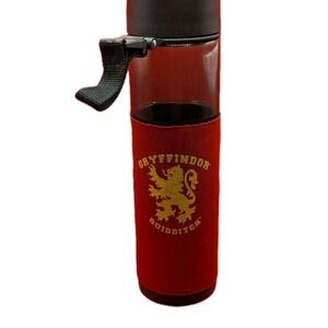 Universal Studios Harry Potter Gryffindor Quidditch Water Bottle Red Sleeve